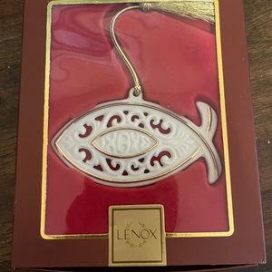 Lenox Christmas ornament ceramic ichthus fish